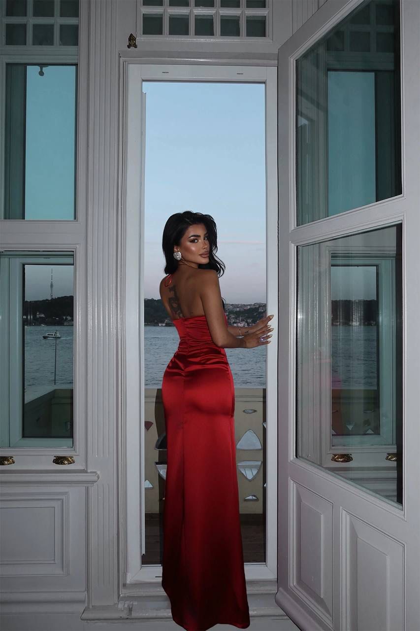 Red Satin Gown
